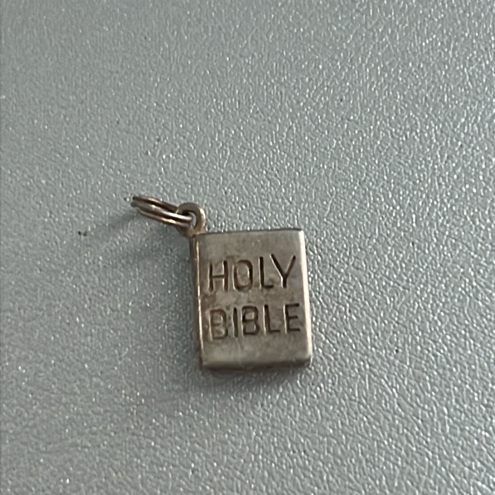 Sterling Silver Holy Bible Charm